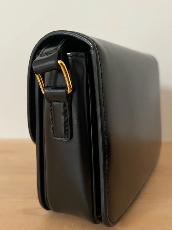 Authentic Celine Teen Triomphe Bag Black Shiny Calfskin - Picture 3 of 14